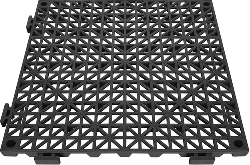 Vista 11 de VEVOR Alfombra Modular Entrelazada, Paquete de 12 Piezas de 30,5 cm x 30,5 cm, Azulejos de Drenaje de PVC Suave Entrelazados, Agujeros de Drenaje