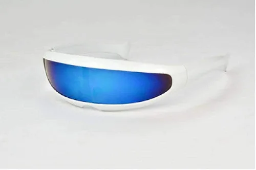 Vista 3 de JDD Gafas de sol futuristas novedosas con espejo monobloque color azul
