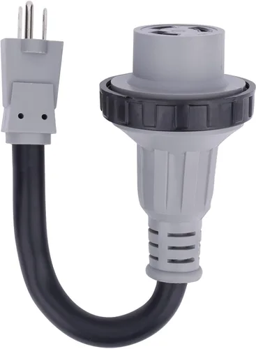 Vista 7 de AA Ignition Adaptador RV de 15 amperios a 30 amperios de 12 pulgadas, macho 5-15P a hembra L5-30R, enchufe convertidor eléctrico Dogbone de 125