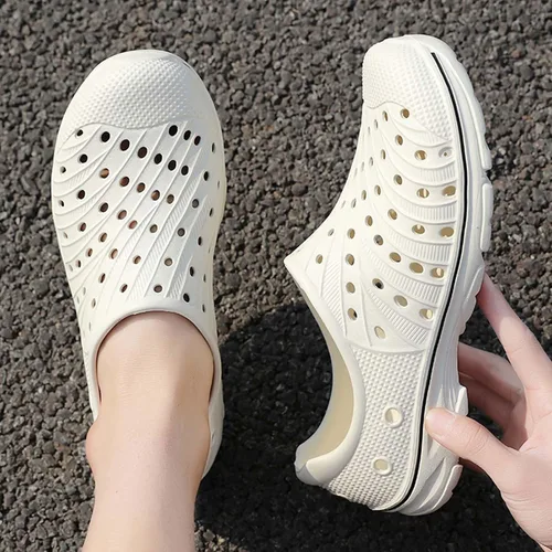Vista 5 de CERYTHRINA Zuecos de jardín para hombre, zapatos transpirables para exteriores, sandalias de goma suave, zapatos de agua EVA para la playa