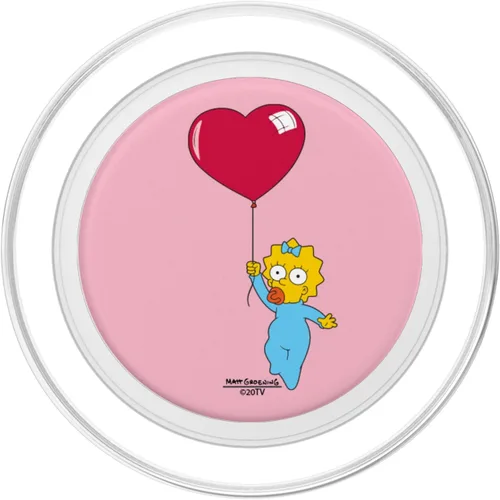 Vista 2 de The Simpsons Maggie - Globo de corazón para el día de San Valentín, PopSockets MagSafe PopGrip para iPhone