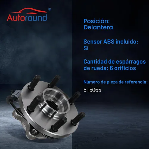 Vista 3 de Autoround 515065 Conjunto de rodamiento de rueda delantera 4WD y buje compatible con Nissan Frontier 2005-2018 Pathfinder 2005-2012 Xterra