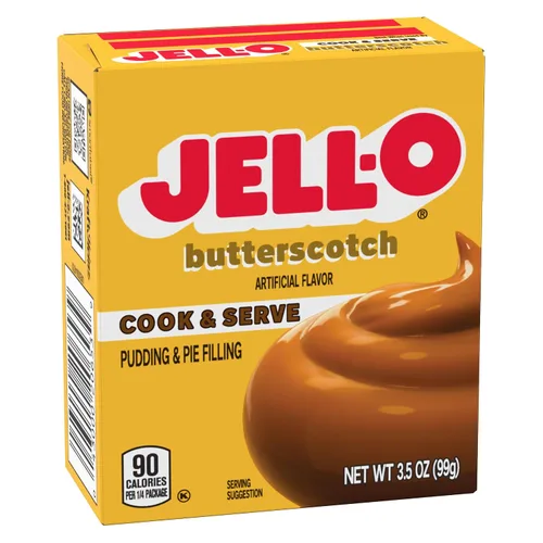 Vista 9 de Jell-O Cook & Serve Mezcla de Pudín y Relleno para Pastel de Butterscotch, Caja de 3.5 oz