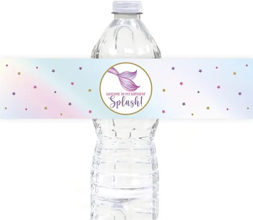 Vista 10 de Andaz Press Etiquetas impermeables para botellas de agua de primer cumpleaños con diseño de arco iris bohemio, envolturas brillantes para botellas