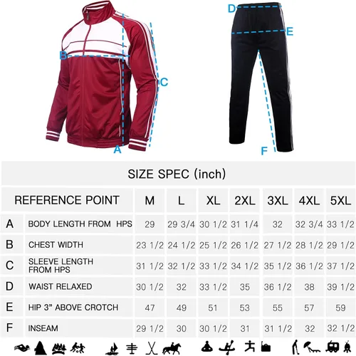 Vista 6 de Xmgelp Conjunto deportivo con capucha para hombre de 2 piezas, casual, con cierre completo