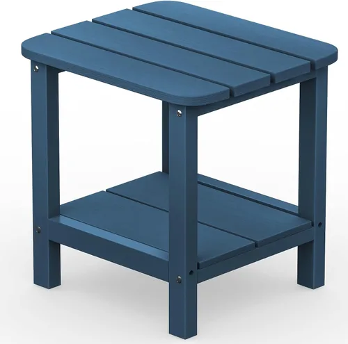Vista 15 de SERWALL Mesa auxiliar Double Adirondack, Mesa auxiliar de forma rectangular, Negra