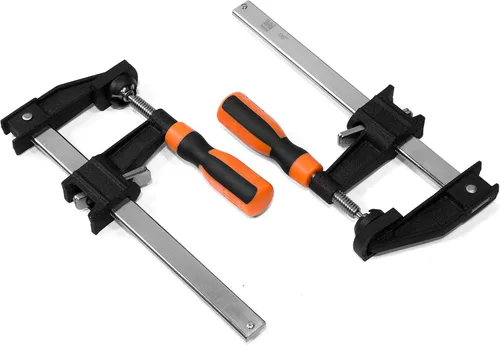 Vista 2 de WEN 10206F2 Abrazaderas de barra de acero de ajuste rápido de 6 pulgadas con garganta de 2.5 pulgadas y mango de microajuste, paquete de dos