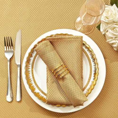 Vista 12 de Mebakuk Juego de 6 servilletas de tela de primera calidad de 17 x 17 pulgadas, lavables y pequeñas, servilletas de mesa suaves para bodas, fiestas