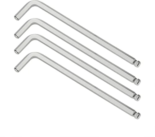 Vista 11 de 4 llaves Allen de extremo de bola de 1/4 pulgadas, llave hexagonal interna SAE, herramienta de reparación de brazo largo en forma de L, CR-V