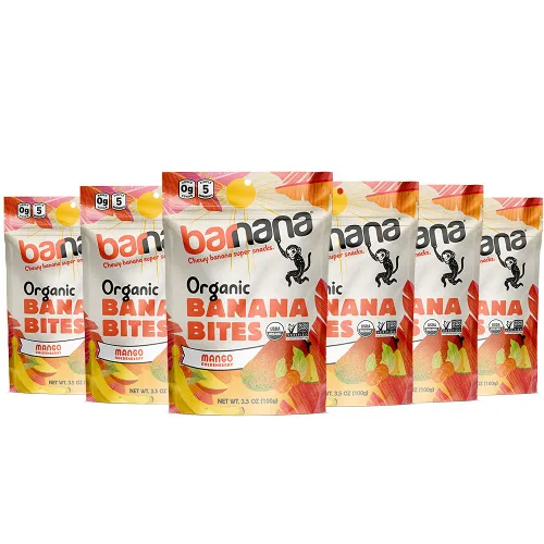 Vista 21 de Barnana - Bocaditos de plátano de coco masticables orgánicos, golosina deshidratada saludable, aperitivo de plátano y coco masticable, hecho