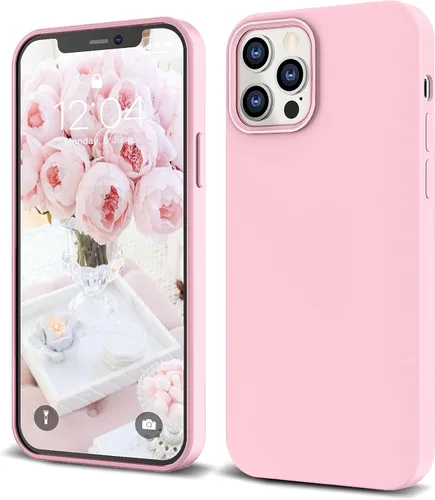 Vista 11 de IceSword Funda para iPhone 12 Pro Max, de silicona líquida delgada protectora a prueba de golpes, forro de microfibra antiarañazos, color azul