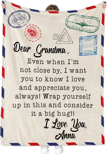 Vista 9 de Personalized Grandma Blanket, Gifts for Grandmother from Grand Kids, Name Blankets for Mimi, Gigi, Nana (Grandma 01)