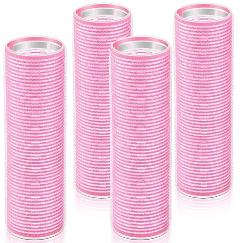 Vista 8 de WILLBOND 4 rodillos de pelo largos para flequillo, rizadores de núcleo de aluminio, rodillo térmico de autoagarre para cabello largo y mediano, Negro
