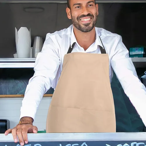 Vista 6 de NUOBESTY Waterproof Pvc Kitchen Apron for Men and Women Cooking Apron with Pocket Oil-resistant for Indoor Cooking and Dishwashing Pink