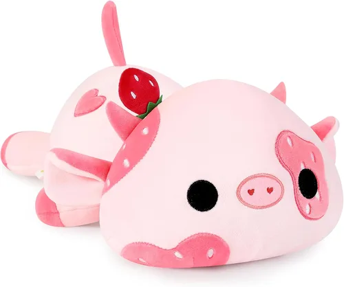 Vista 10 de Onsoyours Lindo peluche de vaca, suave peluche de aguacate amoroso, juguete de peluche esponjoso, almohada de aguacate, regalo para niños