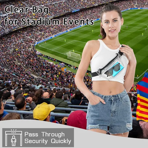 Vista 3 de Riñoneras pequeñas transparentes aprobadas para estadios para mujeres