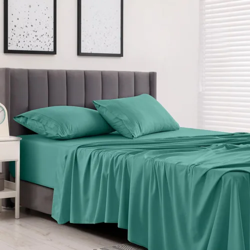 Vista 51 de LUX Décor - Juego de sábanas Twin de microfibra ultrasuave de 3 piezas con sábana encimera, sábana bajera de 16 pulgadas de profundidad y funda