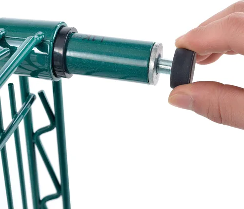 Vista 12 de Nexel Estantería de alambre ajustable Poly-Green, 4 niveles, organizador de almacenamiento comercial resistente, 18 x 54 x 74 pulgadas, verde