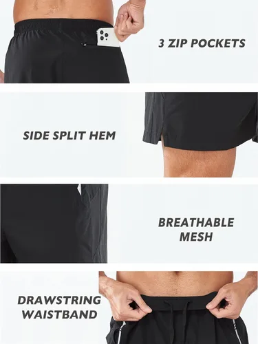 Vista 5 de NORTHYARD Pantalones cortos deportivos para correr para hombre, 5 pulgadas, 7 pulgadas, 9 pulgadas, entrenamiento, gimnasio, tenis, secado rápido