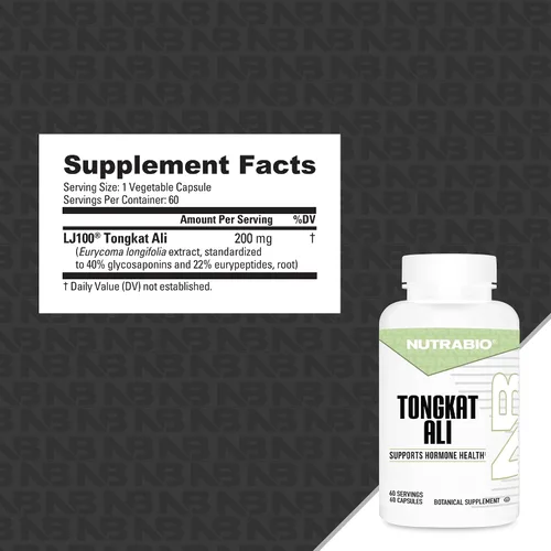 Vista 3 de NutraBio Tongkat Ali Longjack 100 Suplemento – Apoyo natural para masa muscular, fuerza, rendimiento – Longjack Tongkat Ali para hombres – 200 mg