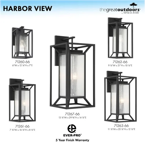 Vista 4 de Minka Lavery Harbor View - Lámpara de pared para exteriores de carbón de arena de 21 pulgadas