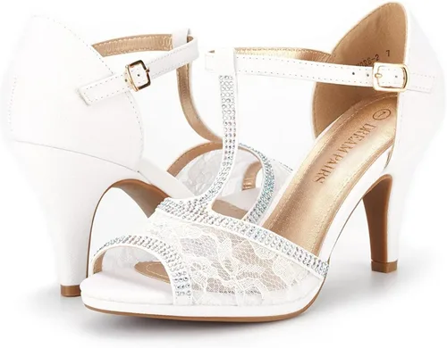 Vista 4 de Dream Pairs, Amore - Sandalias modernas para mujer, con tacón de aguja y puntera abierta