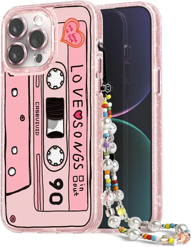 Vista 15 de Compatible para iPhone 13 Funda Bonita Estética - Funda para Teléfono Rosa con Purpurina con Protector de Cámara - Diseño de Cubierta