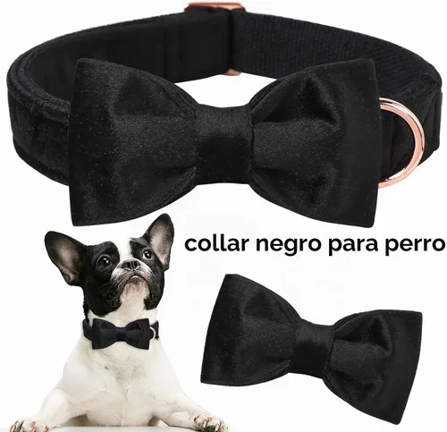 Vista 4 de ARING PET Collar de perro con corbatín, collares de terciopelo para perros con corbatín extraíble, collar de lazo ajustable para perros hembras