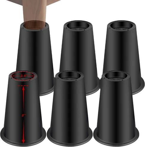 Vista 32 de Elevadores de cama ajustables de 8 pulgadas, soportes de elevación antideslizantes resistentes para camas, sofás, diseño cuadrado duradero