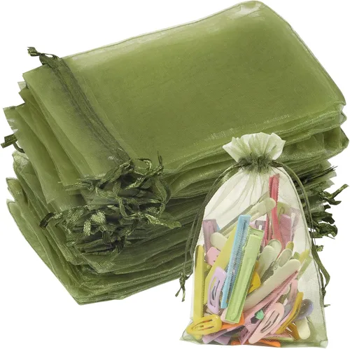Vista 15 de Partyeah 50 bolsas de organza de 4 x 6 pulgadas, pequeñas bolsas de malla para joyas, bolsas con cordón para bolsas de regalo de organza de dulces