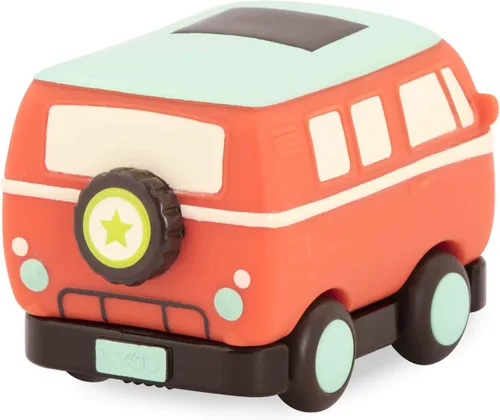 Vista 3 de B. toys Pull-Back Toy Cars, Mini Wheeee-ls! Juego de 3 vehículos, Vehículos