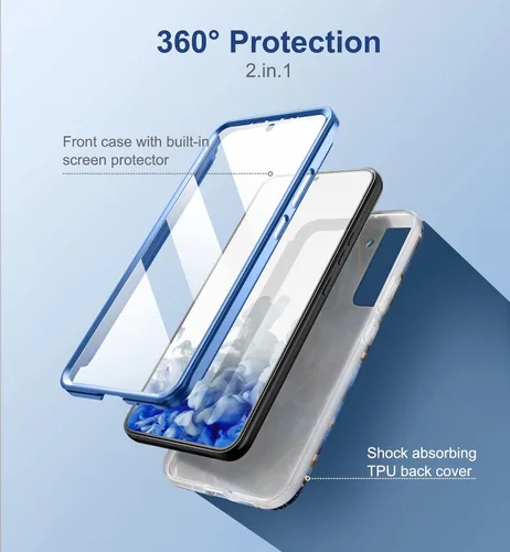 Vista 3 de SURITCH Funda para Samsung Galaxy S22 Plus, [protector de pantalla integrado] Protección de cuerpo completo a prueba de golpes, resistente, delgada