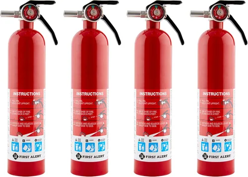 Vista 10 de First Alert DHOME1 Extintor de incendios estándar recargable para el hogar, clasificación UL 1-A:10-B:C, peltre