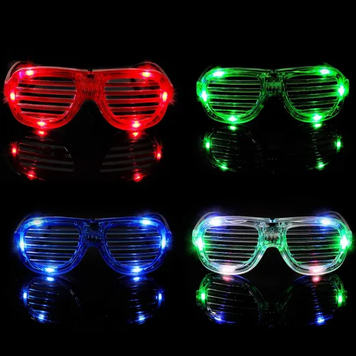 Vista 2 de M.best 4 Pack LED Glasses 4 Colors Light Up Glasses Glow In The Dark Party Supplies Favor for Kids Adult Birthday,Raves,Halloween,Christmas, New Year