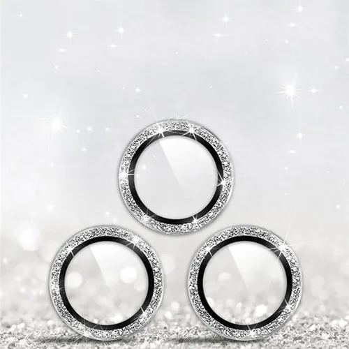 Vista 5 de Protector de lente de cámara para iPhone 14/iPhone 14 Plus Bling Diamond Funda de cámara de vidrio templado, accesorios de decoración de cámara