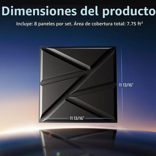 Vista 4 de ROOME Paneles decorativos 3D de 12 x 12 pulgadas, cortables y aptos para bricolaje, panel de pared de PVC resistente al fuego, modernos paneles