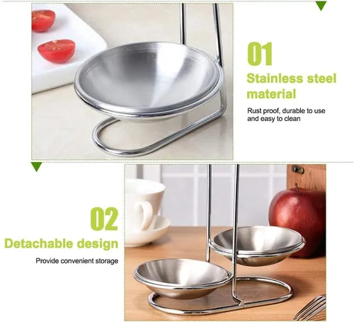 Vista 5 de Soporte para cucharas de sopa de acero inoxidable para ahorrar verticales o hotpot restaurante, bufé, restaurante de comida rápida, herramienta