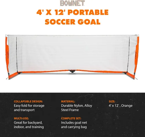 Vista 2 de Bownet Portable Folding Soccer Goal – Pop Up Backyard & Training Soccer Net for Indoor or Outdoor – Easy Setup with Carry Bag