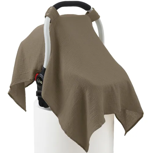 Vista 20 de Funda de asiento de automóvil 100% muselina de algodón para bebé, cubierta de toldo para asiento de automóvil, fundas de ajuste universal para niños