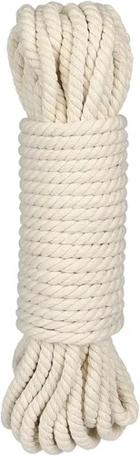Vista 9 de jijAcraft Cuerda de algodón de 1/2 pulgada, cuerda de macramé blanca de 0.472 in x 32 pies, cuerdas de tendedero de 4 capas para manualidades