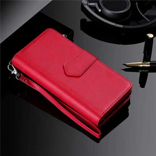 Vista 8 de Funda magnética de piel para Samsung S21 Ultra S20 FE S10 S9 S8 Plus Note 20 10 9 8 Funda tipo cartera para iPhone 13 Pro Max, morada, para Samsung