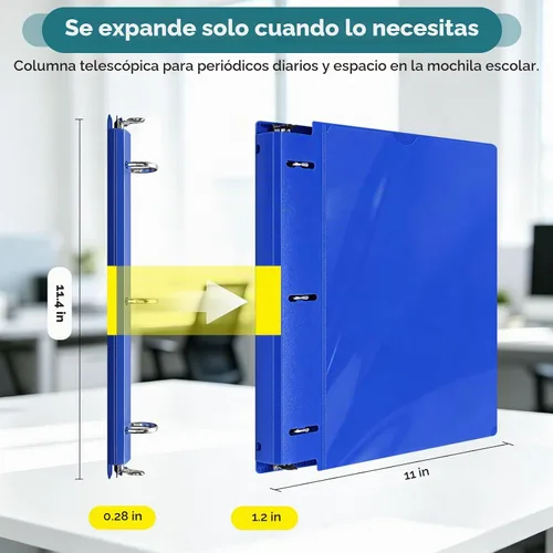 Vista 2 de SUIN Carpetas de 3 anillos de 1 pulgada con bolsillo, carpeta de lomo expandible de 1.2 pulgadas, 4 códigos de colores con cubierta de visión