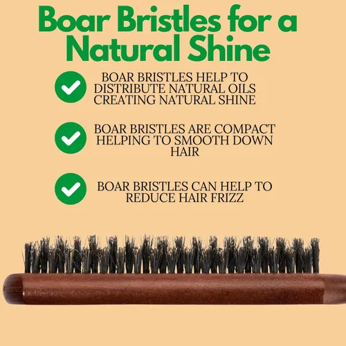 Vista 7 de GranNaturals Cepillo de cerdas de jabalí para peinar para mujeres - Peine liso con pico de cola de rata para sección de cabello utilizado
