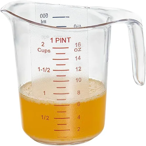 Vista 14 de Restaurantware-Chef 101 - Tarro medidor de 4 cuartos de galón, 1 vaso de medición duradero, unidades métricas e imperiales, boquilla en forma de V