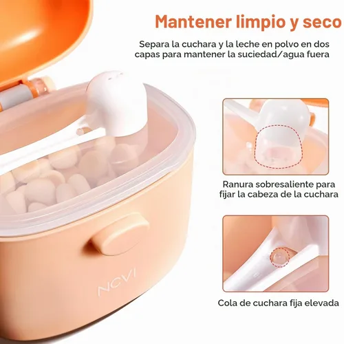 Vista 8 de NCVI - Contenedor de fórmula para llevar, dispensador de fórmula para bebés sobre la marcha con cuchara Multi-Purpose Storage Holder for Snacks