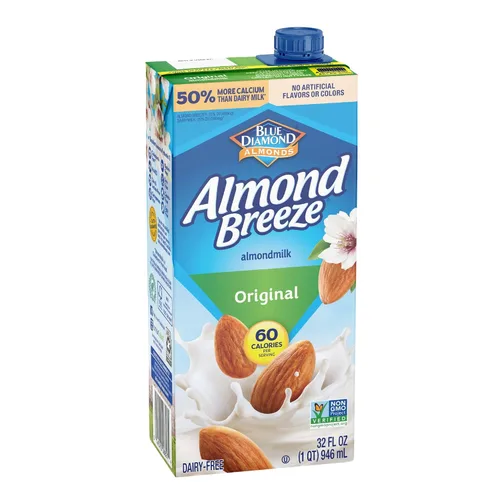 Vista 4 de Almond Breeze - Leche de almendras sin lácteos, original, 32 onzas líquidas
