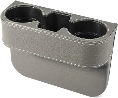 Vista 6 de BEIGE Organizador Multifuncional de Portavasos para Automóvil Organizador de Asiento de Automóvil Rellenador de Espacios Almacenamiento de Botellas