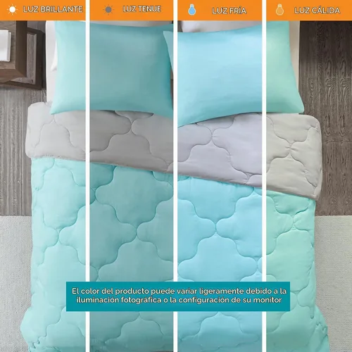 Vista 3 de Comfort Spaces Vixie Juego de Edredón Reversible - Cubierta Acolchada Geométrica Casual de Moda, Ropa de Cama Acogedora Alternativa de Plumón