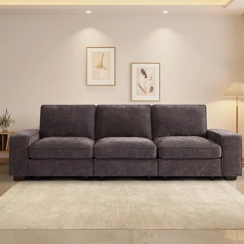 Vista 25 de TEKAMON - Sofá modular de 73" con almacenamiento en el asiento, sofá biplaza moderno de tela de chenilla para sala de estar, oficina, apartamento