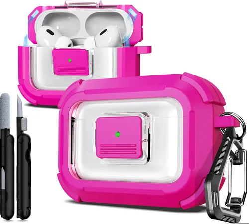 Vista 168 de R-fun Funda de carga compatible con AirPods de 2ª generación 2019, 1ª generación 2016, protección completa contra caídas, tapa desplegable